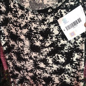 LULAROE ANA DRESS BLACK WHITE SPLATTER PAINT